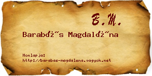 Barabás Magdaléna névjegykártya
